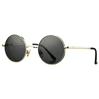 Stylish Metal Black Round Sunglasses For Women-thumb1