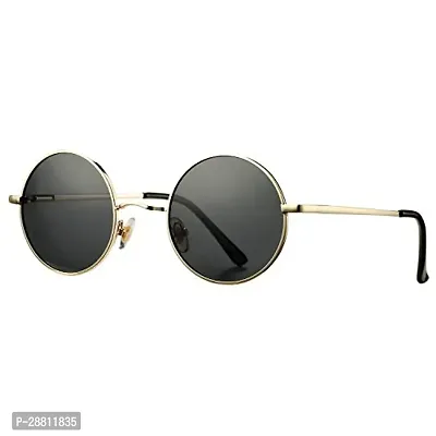 Stylish Metal Black Round Sunglasses For Women-thumb2