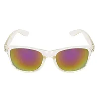 Trendy Wayfarer Square Shape Plastic Stylish Sunglasses For Women (Transparent-Purple-Mirror)-thumb1