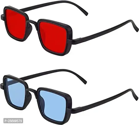 Modern Multicoloured Plastic Sunglasses Pack Of 2-thumb5