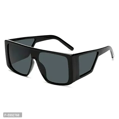 ARZONAI Mens Square Sunglasses, Black Frame , Black Lens ( Large) Pack of 1