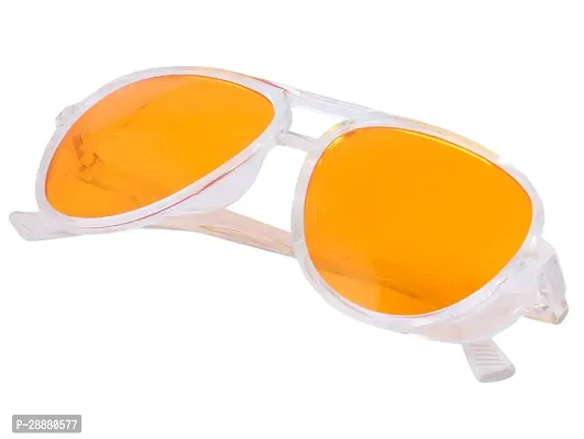 Modern Orange Metal Sunglasses-thumb0