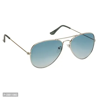 Stylish Classic Aviator Shape Silver-Green Uv Protection Sunglasses For Women-thumb2