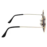 Stylish Metal Black Round Sunglasses For Women-thumb4