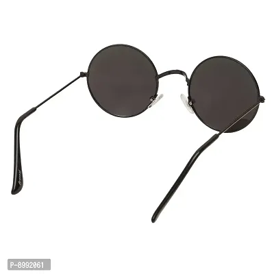 Arzonai Hammond Round Shape Black-Green Mirrored UV Protection Sunglasses For Men  Women [MA-040-S1 ]-thumb5