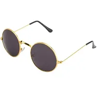 ARZONAI Famous Round Stylish Fashion Sunglasses for Men and Woman | Boys and Girls (Golden-Black)-thumb2