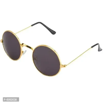 ARZONAI Famous Round Stylish Fashion Sunglasses for Men and Woman | Boys and Girls (Golden-Black)-thumb3