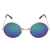 Arzonai Hammond Round Shape Golden-Green Mirrored UV Protection Sunglasses For Men  Women [MA-040-S5 ]-thumb3