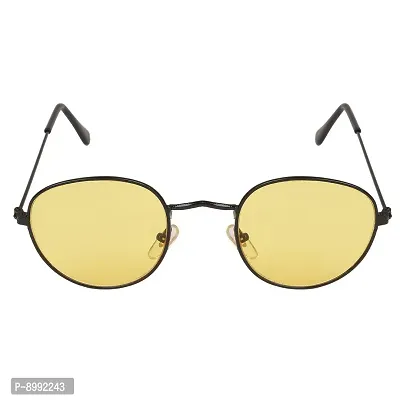Arzonai Pento Oval Black-Yellow UV Protection Sunglasses For Men  Women [MA-026-S15]-thumb3