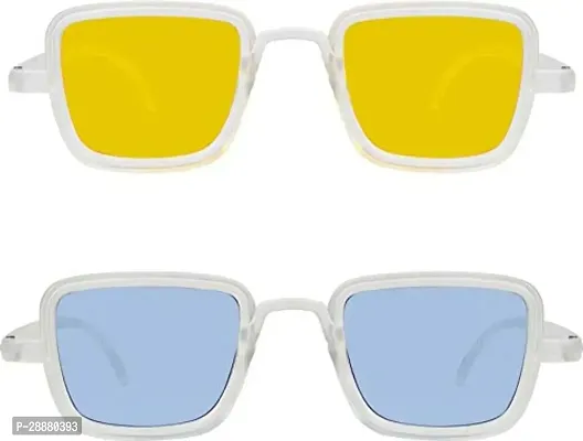 Modern Multicoloured Plastic Sunglasses Pack Of 2-thumb2