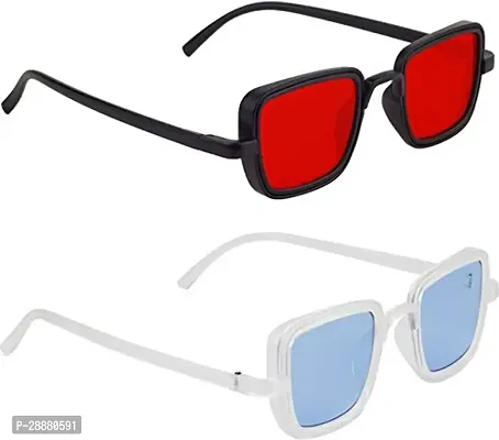 Modern Multicoloured Plastic Sunglasses Pack Of 2