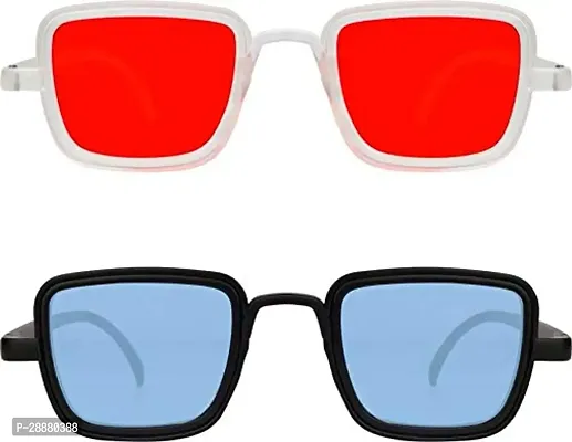 Modern Multicoloured Plastic Sunglasses Pack Of 2-thumb2