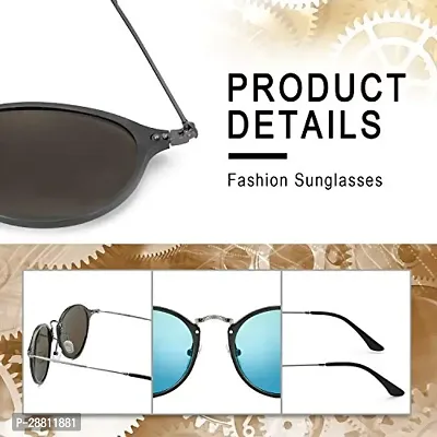 Stylish Plastic Blue Oval Sunglasses For Women-thumb3