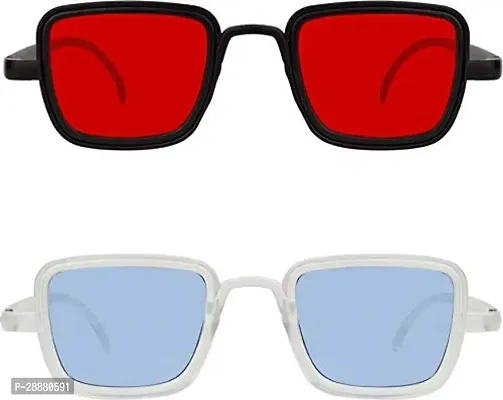 Modern Multicoloured Plastic Sunglasses Pack Of 2-thumb2