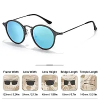 Stylish Plastic Blue Oval Sunglasses For Women-thumb3