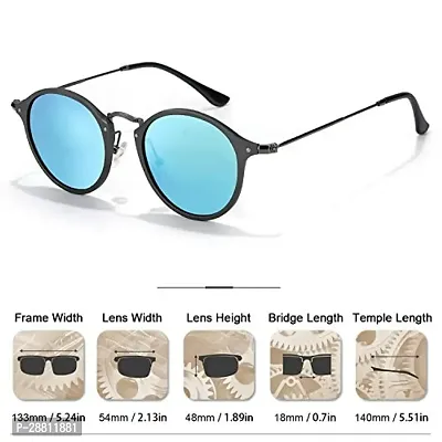 Stylish Plastic Blue Oval Sunglasses For Women-thumb4