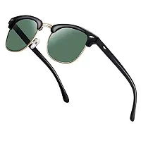 ARZONAI Unisex Adult's Clubmaster Sunglasses Green Frame, Green Lens (Medium) - Pack of 1-thumb3