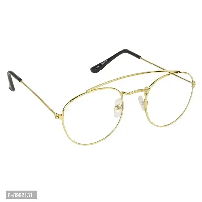 Arzonai Stylum Oval Shape Golden-Transparent UV Protection Sunglasses | Frame For Men  Women [MA-096-S2 ]-thumb2