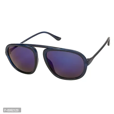 Arzonai Cool Square Shape Blue-Blue Mirrored UV Protection Sunglasses For Men [MA-042-S3 ]