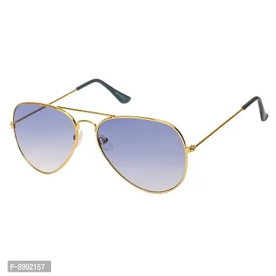 Arzonai Classic Aviator Shape Golden-Blue UV Protection Sunglasses For Men  Women [MA-008-S8 ]
