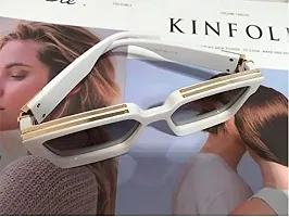 Trendy White Plastic Frame Sunglasses For Women-thumb1