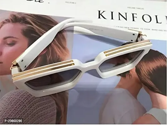 Trendy White Plastic Frame Sunglasses For Women-thumb2