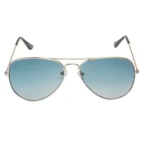 Arzonai Classic Aviator Shape Silver-Green UV Protection Sunglasses For Men  Women [MA-008-S10 ]-thumb2