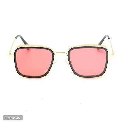 Arzonai Carryminati Mens Square Sunglasses Golden Frame, Pink  Brown Lens (Medium) Pack of 2-thumb5