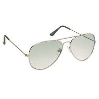 Arzonai Classic Aviator Shape Silver-Green UV Protection Sunglasses For Men  Women [MA-008-S4 ]-thumb1