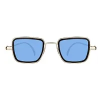 ARZONAI Unisex Metal Branded Stylish KABIR Singh Rectangular Sunglasses (Silver Blue), Medium-thumb3