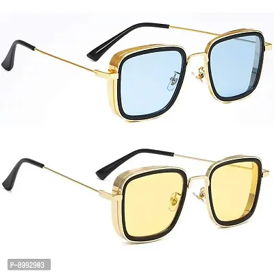 Arzonai Carryminati Metal Square Unisex Sunglasses (Large) Pack of 2-thumb0