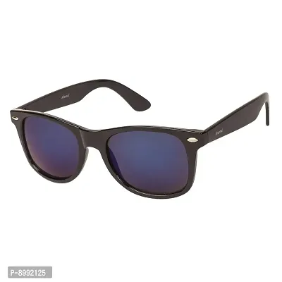 Arzonai Classic Wayfarer Shape Black-Blue Mirrored UV Protection Sunglasses For Men  Women [MA-019-S1 ]