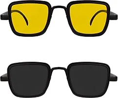 Modern Multicoloured Plastic Sunglasses Pack Of 2-thumb1