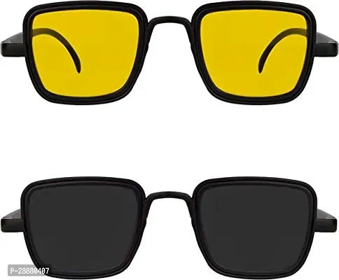 Modern Multicoloured Plastic Sunglasses Pack Of 2-thumb2