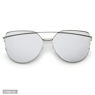 Arzonai Hayes Retro Square Shape Silver-Silver Mirrored UV Protection Sunglasses For Men  Women [MA-034-S2 ]
