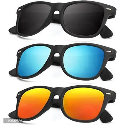 Unisex Metal Sunglasses Pack Of 3-thumb0