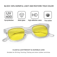 Retro Square Stylish Unisex Sunglasses (Transparent-Yellow)-thumb2