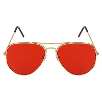 Arzonai Classics Aviator Golden-red UV Protection Sunglasses For Men  Women |MA-095-S16|-thumb2