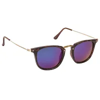 Arzonai Drine Mirror Wayfarer Shape Leopard-Blue Mirrored UV Protection Sunglasses For Men  Women [MA-054-S6 ]-thumb1