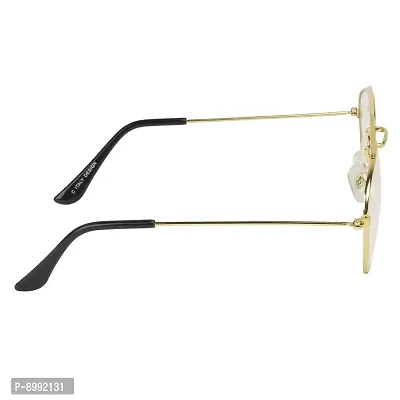 Arzonai Stylum Oval Shape Golden-Transparent UV Protection Sunglasses | Frame For Men  Women [MA-096-S2 ]-thumb4