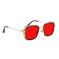 ARZONAI Men Square Sunglasses Red, Black Frame, Red, Black Lens (Medium) - Pack of 2-thumb3