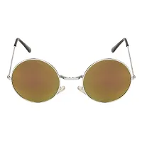 Arzonai Hammond Round Shape Silver-Yellow Mirrored UV Protection Sunglasses For Men  Women [MA-040-S13 ]-thumb2