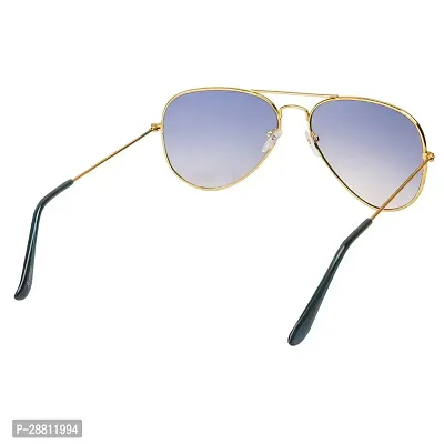 Stylish Classic Aviator Shape Golden-Blue Uv Protection Sunglasses For Women-thumb5