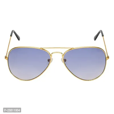 Stylish Classic Aviator Shape Golden-Blue Uv Protection Sunglasses For Women-thumb3