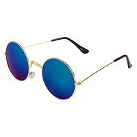 Modern Blue Metal Sunglasses-thumb1