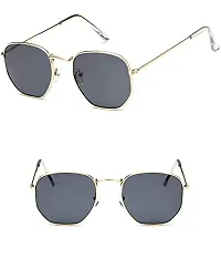 Black Color Uv Protection Hexagonal Sunglasses/Frame For Women-thumb3