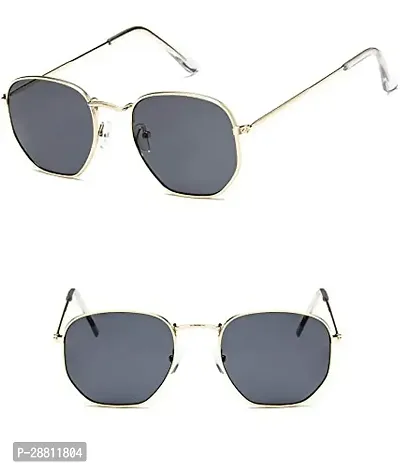 Black Color Uv Protection Hexagonal Sunglasses/Frame For Women-thumb4
