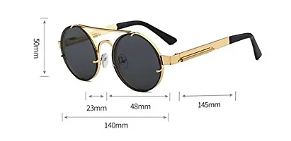 Trendy Black Metal Frame Sunglasses For Women-thumb2