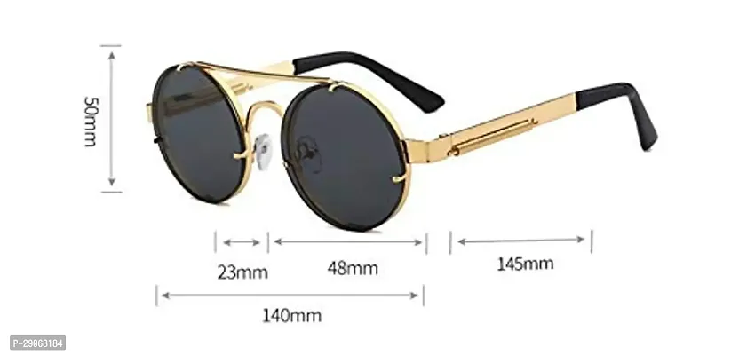 Trendy Black Metal Frame Sunglasses For Women-thumb3