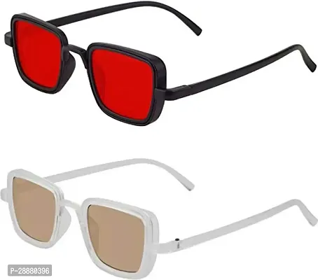 Modern Multicoloured Plastic Sunglasses Pack Of 2-thumb5